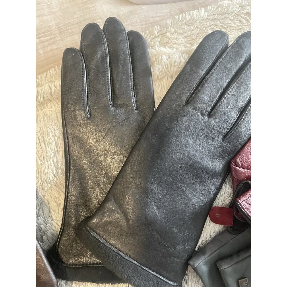 9 Pair Vintage Womens Leather Driving Dress Gloves Lauren Ralph Lauren M Lot Bow